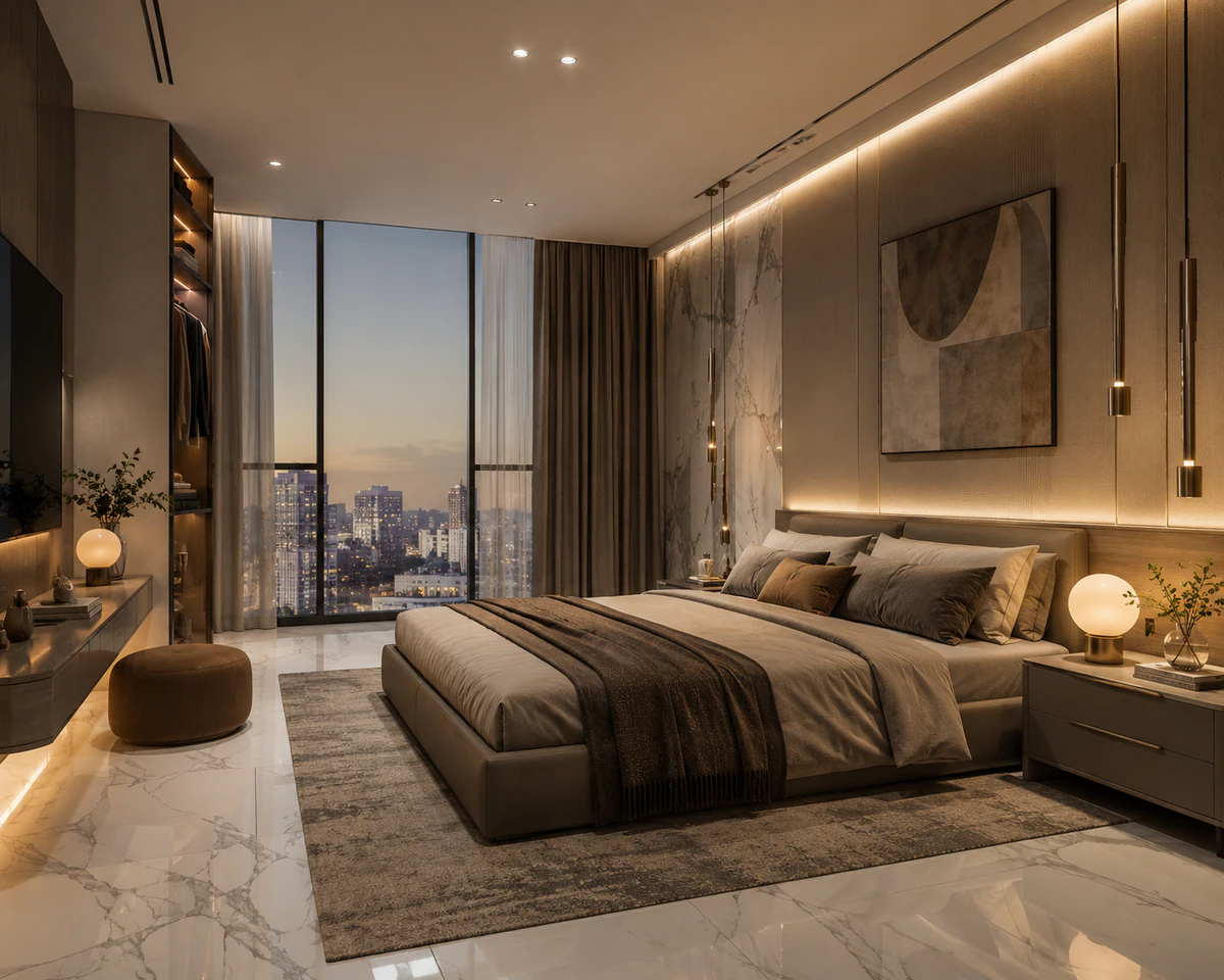 3D bedroom interior render